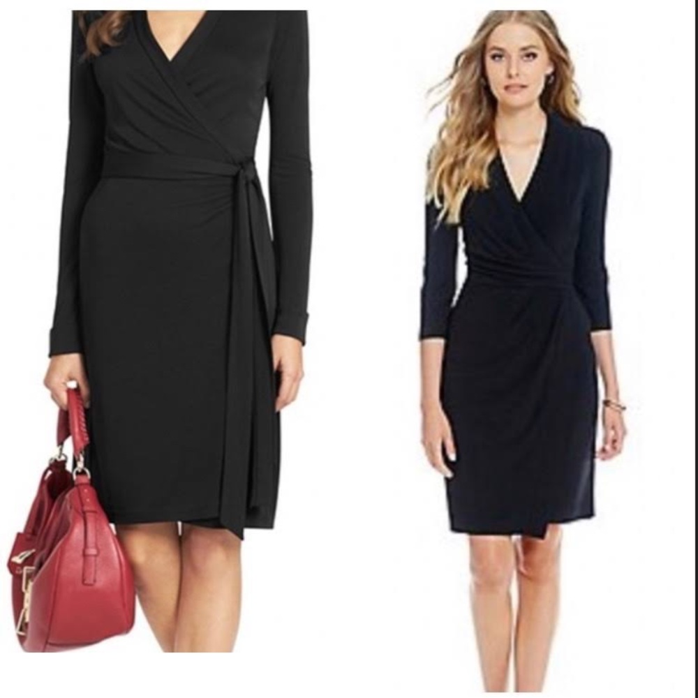 The Limited Black Long Sleeve Wrap Dress